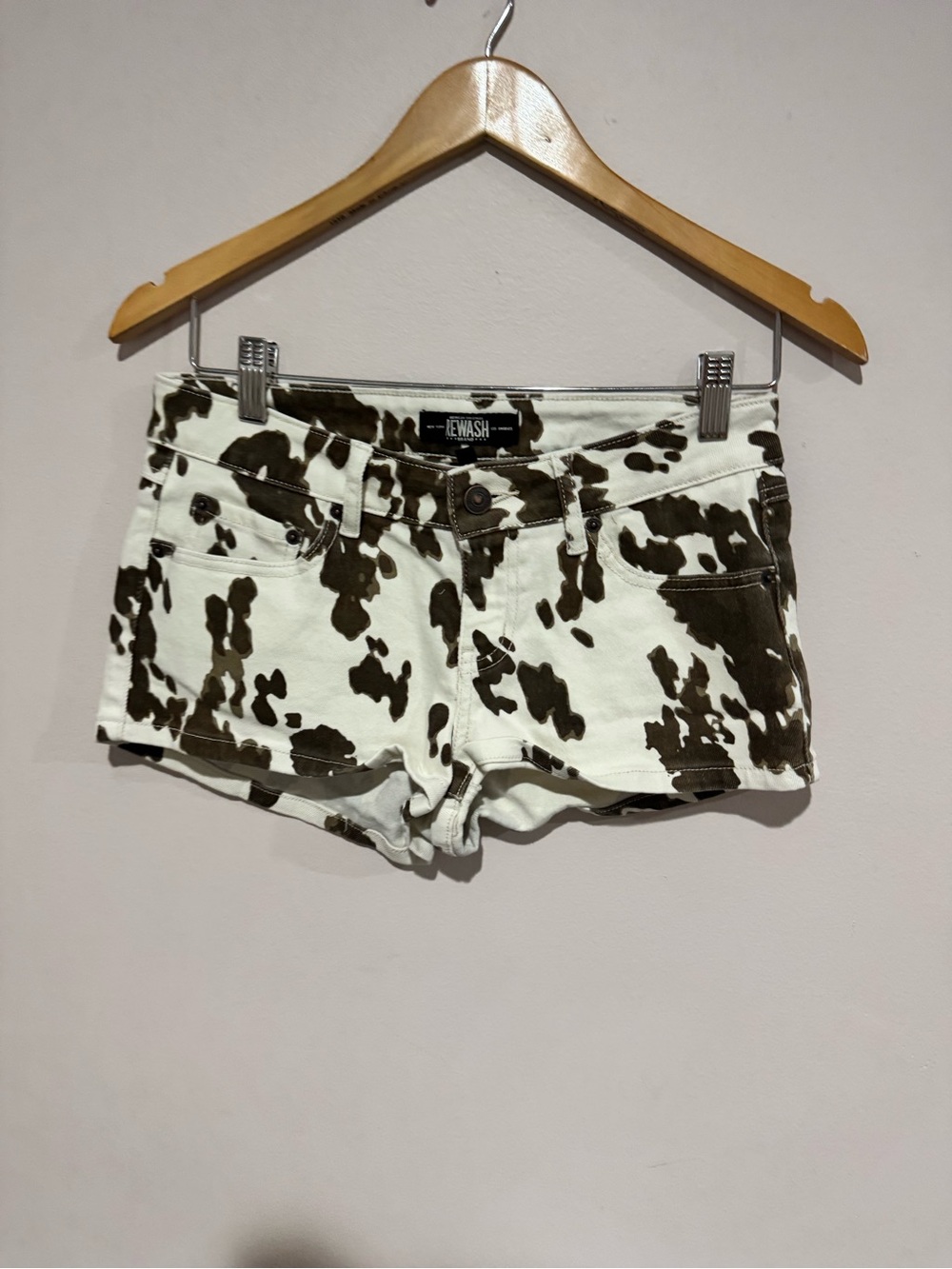 Rewash Cow Print Mico Shorts 3/25
